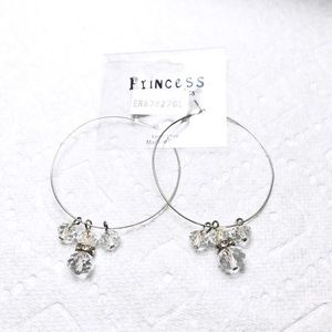 Princess Accessories Hoop Earrings w/ Glass Beads